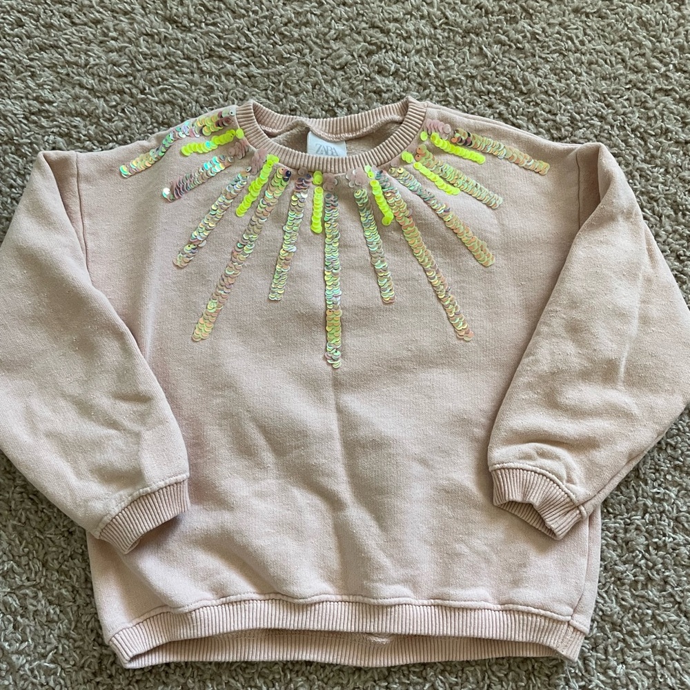 Kids Pink Sequin Sweatshirt
